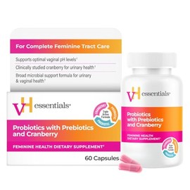 vH Essentials - Probióticos y Prebióticos con Arándano Salud Femenina 60 Cápsulas