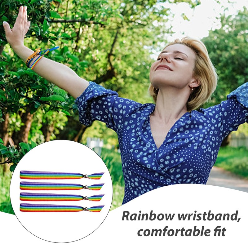 2 Pieces Drawstring Bags, 4 Pieces Wristbands, Rainbow Backpack, Item