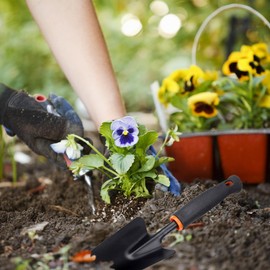 GZTFPQ Bend-Proof Garden Trowel - Heavy Duty Polished Stainless Steel - Rust Resistant Oversized Garden Hand Shovel for Quicker Work - Digs Through Rocky/Heavy soils - Comfort Grip (1), Black