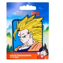 Comercial Mercera, Sew-on Patches, Dragonball Z, Sayayin Goku Character, Patch Ideal for Hats, Jackets, T-Shirts or School Bags, 100% Polyester, 8 x 6 cm
