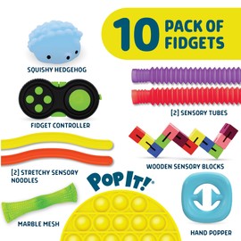 Chuckle & Roar Sensory Fidget Box - 10pk Tactile & Sensory Engagement Play - Preschool Friendly - Safe & Durable - Ages 3+