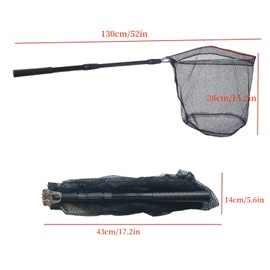 Fishing Landing Net, Fishing Net with Telescoping Pole Handle, Collapsible Fishing Net Fishing Net Freshwater for Kids Men Women