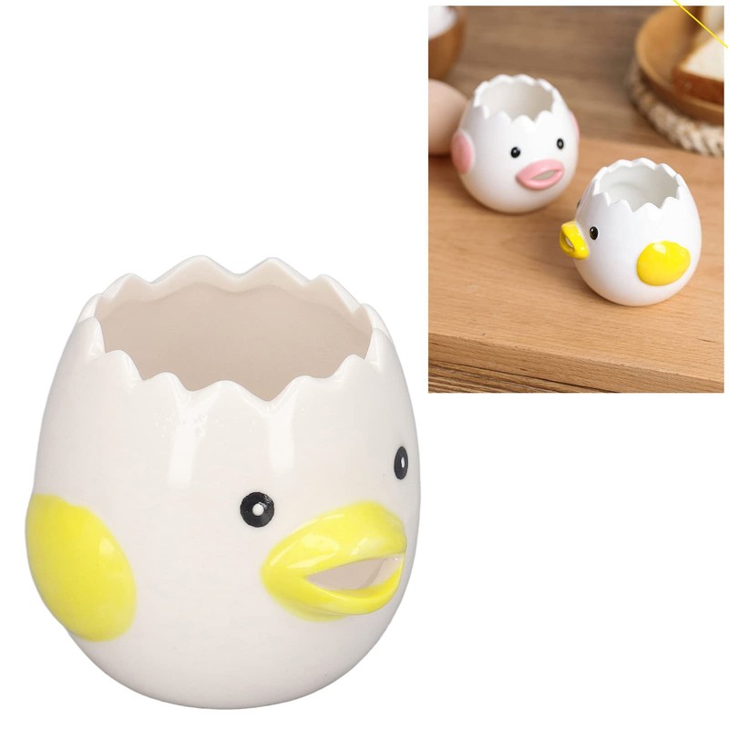Cute Chick Egg Separator,Ceramic Egg White Liquid Filter, Egg White