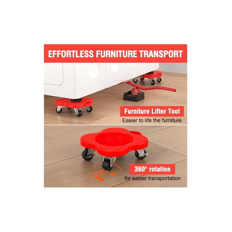 Mover de muebles con ruedas, deslizadores de muebles, juego de