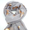 GFM® Women's Cats Print Scarf in Glitterring Metallic Rose Gold