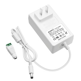 ALITOVE 12V Power Supply 12 Volt 3A 36W AC/DC Adapter White DC 12V Power Cord 12V 2.5A 2A 1.8A 1.5A AC to DC Converter with 5.5x2.5mm Tip for Baby Swing Brew Bottle Warmer Camera Wireless Router