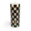 MacKenzie-Childs Check Pillar Candle, 6 inch, Black and Ivory Checkered Design