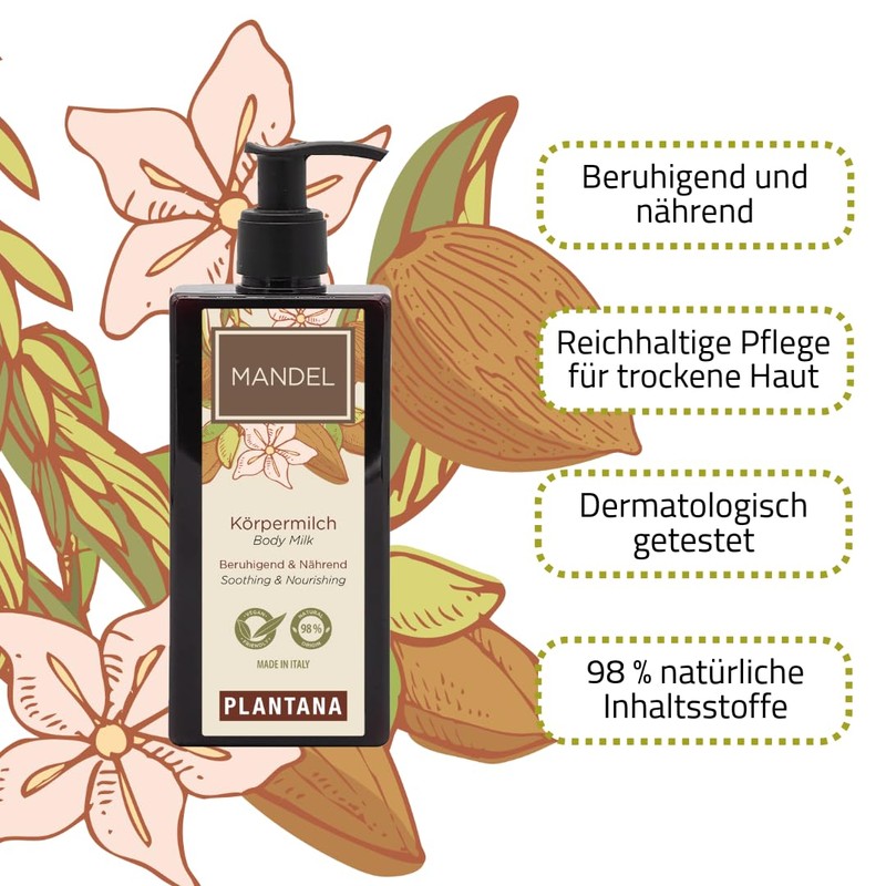 PLANTANA® Almond Body Milk 250 ml | Antioxidant | Moisturising