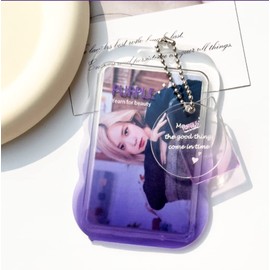 3 Inch Kpop Photocard Holder Gradient Acrylic Photo Card Holder Pendant Keychain