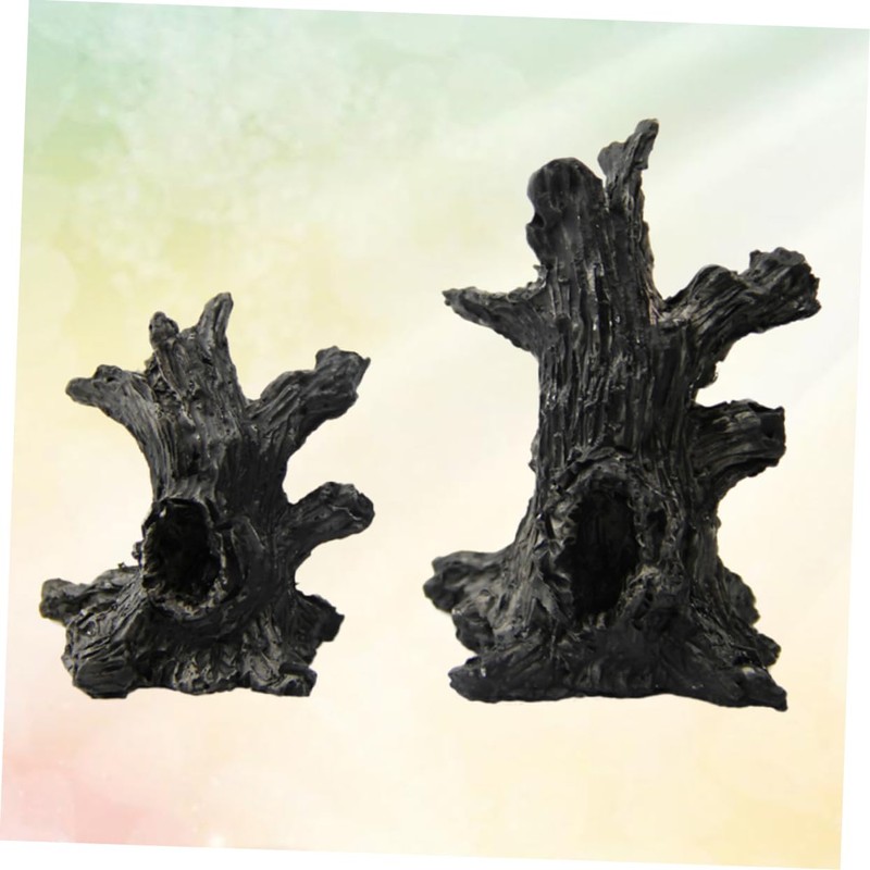 Sosoport 3pcs Landscape Resin Tree Statues Tree Trunk and Hollow