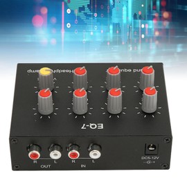 Digital Equalizer Dual Channel 7 Band Graphics Car Sound Equalizer 12dB High Bass Adjustment for Music Lovers