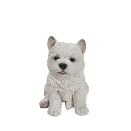 Hi-Line Gift Terrier Puppy Statue, White