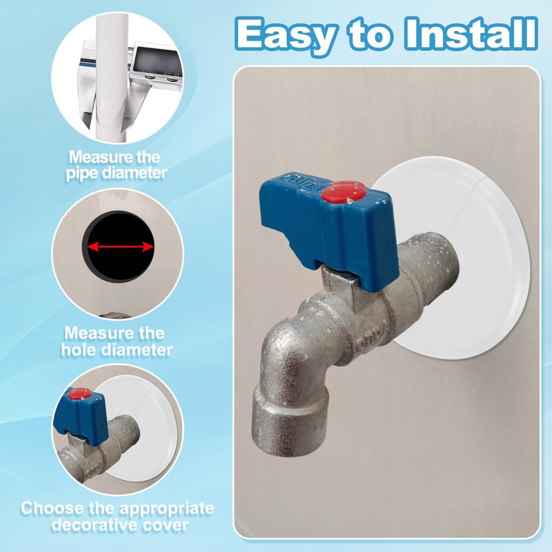 PATIKIL Wall Split Flange 2.52"/64mm, 3Pcs ABS Round Self-Adhesive Escutcheon