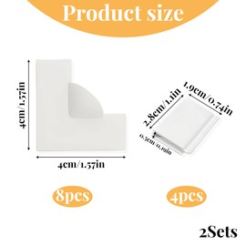 2 Sets Magnetic Window Screen Corners Accessories Kit Plastic Window Screen Clips White Window Screen Corners with 8 Reinforced Corners and 4 Windproof Clips for Effective Mosquito Protection
