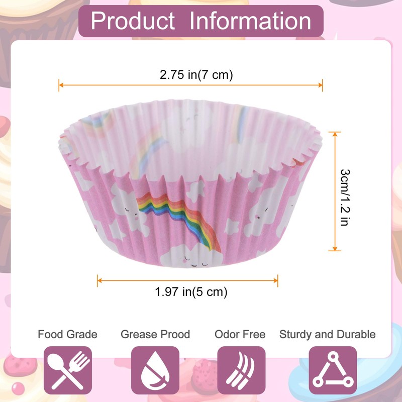 sourcing map 100 Count Cupcake Liners Clouds Cupcake Cups Standard