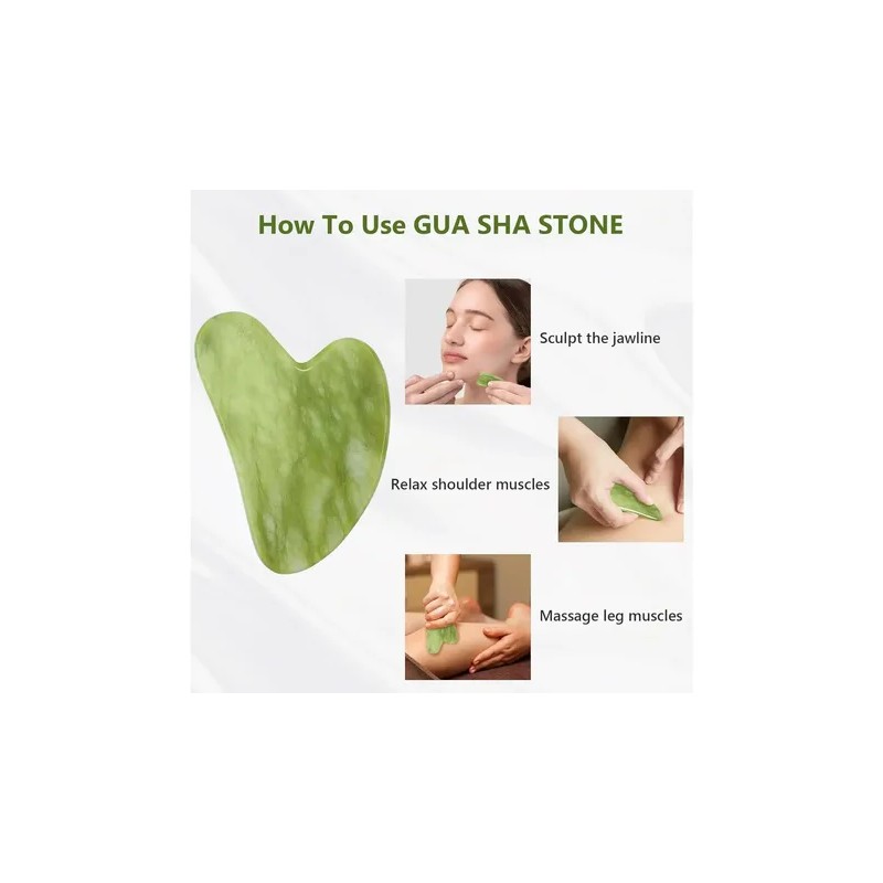 Rodillo Masaje Facial Gua Sha De Jade Antienvejecimiento Kit