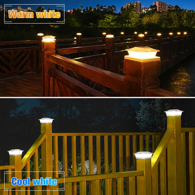 VOLISUN Solar Post Cap Lights Outdoor 4x4/6x6 Wooden/Vinyl Fence Cap
