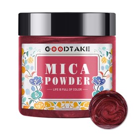 GOODTAKE Wine Red Mica Powder | Resin Color Pigment | Resin Dye | Mica for Soap,Candle Making, Bath Bomb, Slime, Nail Polish, Eye Shadow - Pure Mica Powders (Wine Red, 2 oz)