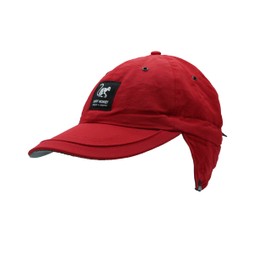 Surf Monkey Winter Cap with Short Earmuffs Men/Women Waterproof - 100% Recycled Nylon - Autumn/Winter Cap, red, One size