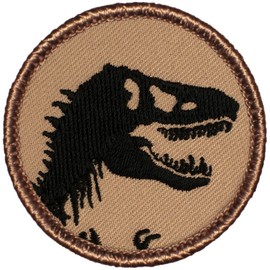 PATCHTOWN T-Rex Patrol Patch - 2"" Diameter Round Embroidered Patch (Peel & Stick Adhesive)