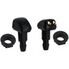 LBTODH 2PCS Car Wiper Washer Nozzle Black Double-hole Front Windshield