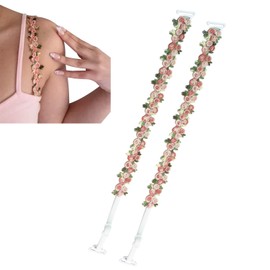 Moly Story Decorative Bra Straps,Removable Invisible Floral Bra Straps Replacement for Bra,Shoulder Straps for Tops Dress (Orange)