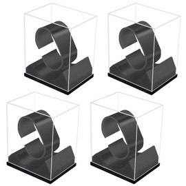 Watch Display Stand with Box 4PCS C Shape Single Watch Bracelet Display Rack Wrist Watch Display Holder Riser Fine Exhibition Store Trade Show for Jewelry Display Home Decor Retail Use