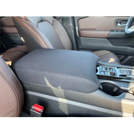 Car Console Covers Plus Made in USA Designed for Honda Pilot 2023-2026, Honda Passport 2024-2026 & Honda Ridgeline 2024-2026 Neoprene Auto Armrest Center Console Cover Protector (H5) Black