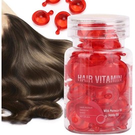 Cápsulas para el cuidado del cabello | Hidratación profunda, reparación del daño, anti-encrespamiento y mejora de la sequedad | Vitaminas capilares (Rojo)