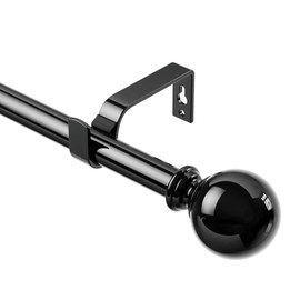 Extendable Curtain Rods 30-110 Inch, Dia 3/4" Splicing Adjustable Curtain Pole with 44mm Metal Ball Finials for Eyelet Curtains, Drapery Rods for Bedroom, Living room, Office