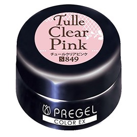 PRE GEL Color EX Tulle Clear Pink 849 0.1 oz (3 g) UV/LED Compatible Color Gel