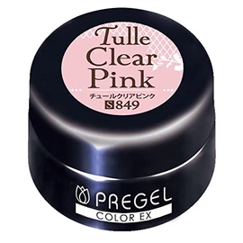 PRE GEL Color EX Tulle Clear Pink 849 0.1 oz (3 g) UV/LED Compatible Color Gel