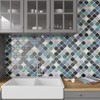 VEELIKE Teal Green Arabesque Backsplash Tile Peel and Stick Backsplash