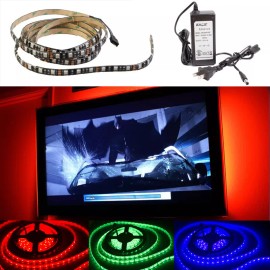 LEDupdates 8ft RGB color change LED light strip + remote driver for TV background light