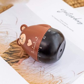 Kitchen Mechanical Timer,Bear Kitchen Timer Multipurpose Lovely Kitchen Cooking Tools for Cooking Meeting Teaching Games Homework Time Management (Brown)