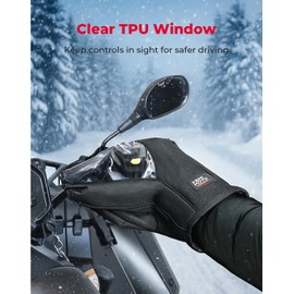KEMIMOTO Upgraded ATV Gloves, Windproof Motorcycle Handlebar Mittens with TPU Windows, Universal Compatible with Can am Sportsman Grizzly FourTrax Scrambler Most ATVs