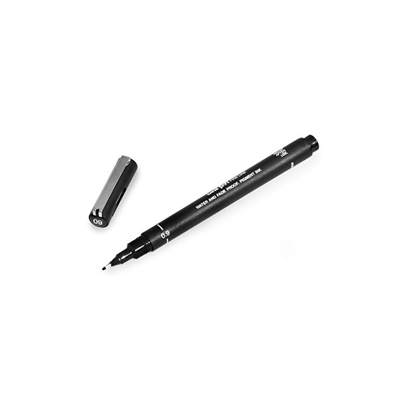 Uni Pin Fineliner Drawing Pen - Black Ink - 0.9mm