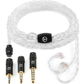 TRN-T3 Pro 2Pin QDC 99.99% Sterling Silver Cable, 2.5, 3.5, 4.4 mm Plug Replacement, Balanced, 96 Core Sterling Silver Wire, Earphone Cable, Ear Monony, Balance Cable, Earphones, Upgrade Cable (QDC)