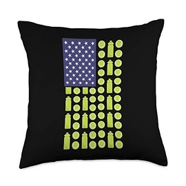 Tennis Ball Tumbler American Flag Cool Sports Lover Gifts Throw Pillow