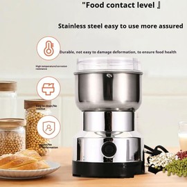 300g Grain Mill Grinder, 304 Stainless Steel Grain Mill High Speed Commercial Spice Grinder, Ultrafine Grain Household Flour Mill, Kitchen