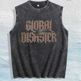 Antihero Global Disaster Graphic Tank Top 100% Cotton US Warehouse 7 ColorsSize: Xl, Color: Black