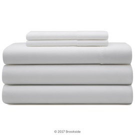 BROOKSIDE - Microfiber Sheet Set - Soft and Cozy - Hypoallergenic - Easy Care Fabric - Stain and Wrinkle Resistant - Split King - White