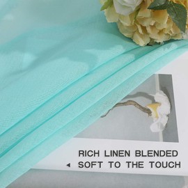 MIULEE 2 Panels Turquoise Semi Sheer Window Curtains Elegant Grommet Top Window Voile Panels/Drapes/Treatment Aqua Blue Linen Textured Panels for Bedroom Living Room Decor (54X84 Inches)