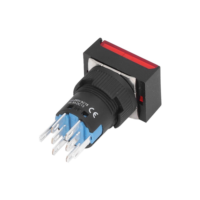 25Pcs Momentary Push Button Switch Self Locking Rectangle with Light