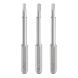 HARFINGTON 3pcs H2.0 Hex Screwdriver Bit 5/32" Hex Shank 45mm/1.77" Length Magnetic Hexagon Head S2 Steel Screw Driver Bit