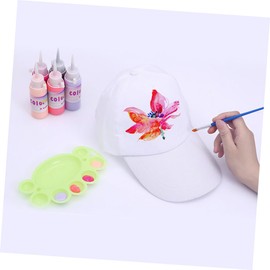 BESPORTBLE 5pcs Boys and Girls Bucket Hat Blank Peak Cap for DIY Painting Cotton Sun Block Hat Unisex Baseball Cap White