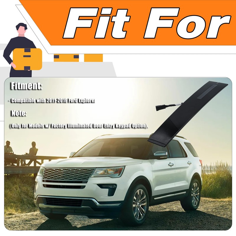 LEVANLIGHT B Pillar Molding Trim with Door Entry Keypad Compatible