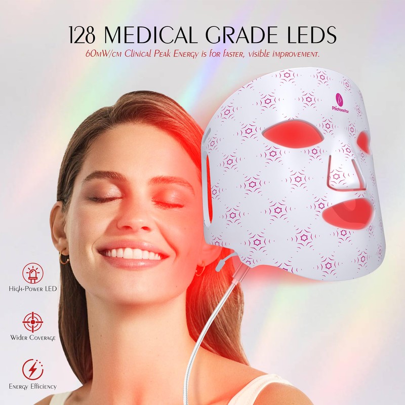 Red Light Therapy for Face, Portable LED Face Mask Light