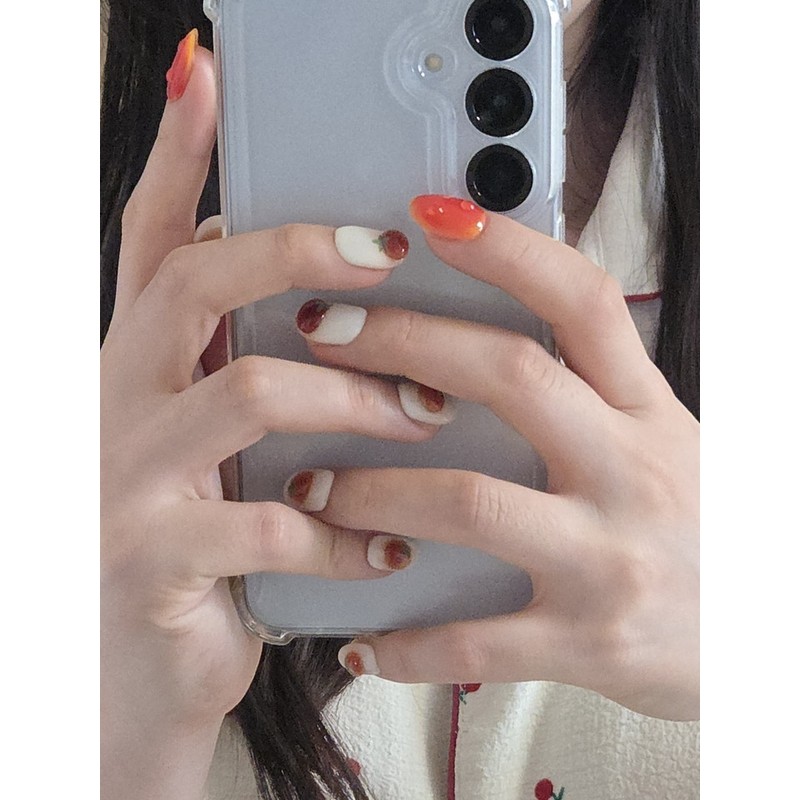 [Lethal dose of cuteness] TomatoMato handmade nail tips Ripe tomatoes