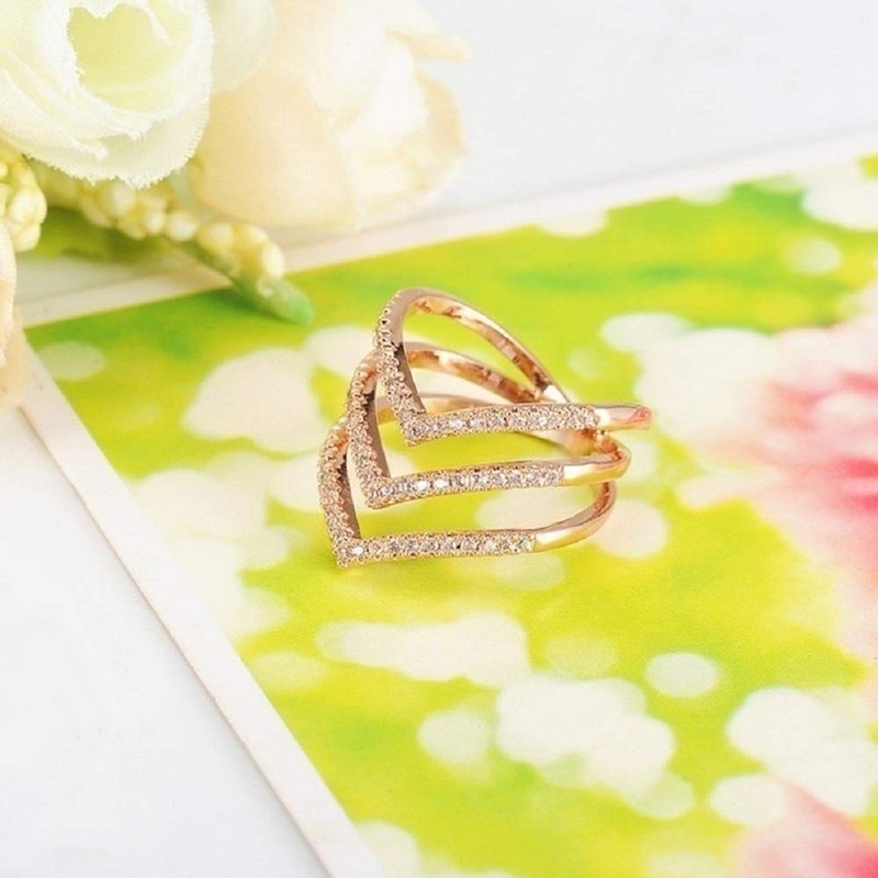 YUANYI - Anillo de boda con circonita cúbica de oro